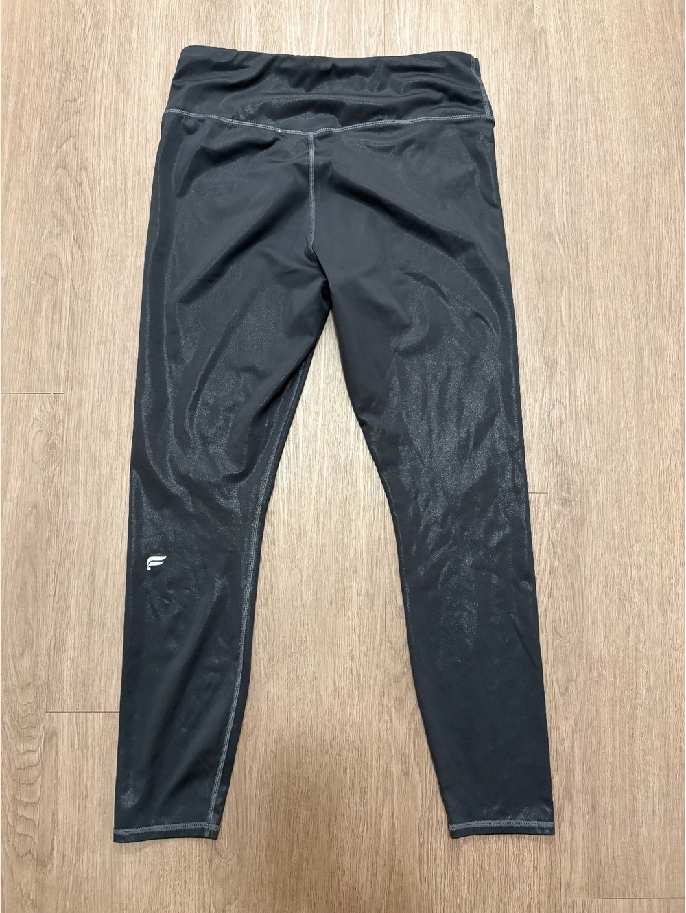 Fabletics Metallic silver  High-Waisted Athletic Leggings with Stretch Fabric